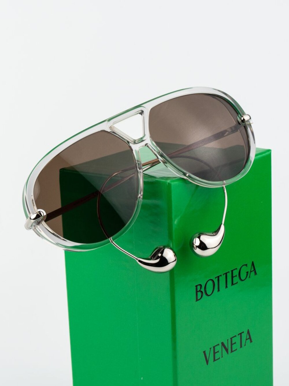 Bottega Veneta Women Sunglasses Transparent Grey Silver Brown BV1273S 009